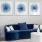 a blue couch in a room