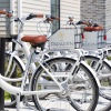community bicycles on bike rack