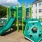 a playground with a slide